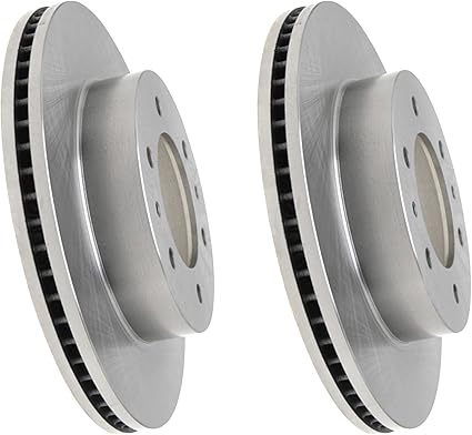 JIN & R Front  Brake Rotors Silver Pair of 2 Driver and Passenger Side Replacement for 2006-2010 Hummer H3 2009-2010 H3T 3.5L 3.7L 5.3L V8 4WD PR6705DSZPR