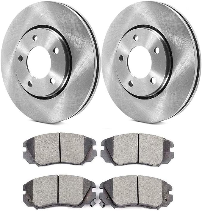 JIN & R  Rear Disc Brake Rotors and Ceramic Brake Pads Compatible With 2009 Toyota RAV4 Base 2.5 Liter L4 -#54010(ok)