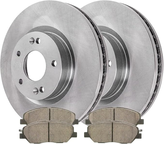 JIN & R Front Brake Kit Rotors and Ceramic Pads Pair of 2 Driver and Passenger Side Replacement for 2007 2008 2009 Hyundai Santa Fe 2.7L 3.3L V6 AWD FWD RSCD41491-41491-1202-2-4