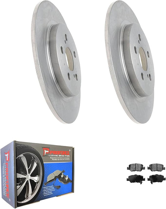 JIN & R Rear QUALITY Brake Rotors and Ceramic Pads Kit For Lexus CT200h 2011 2012 2013 2014 2015 2016 2017|Rotor Dia 279mm|31591 D1423