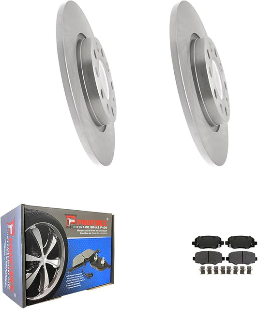 JIN & R Rear QUALITY Brake Rotors and Ceramic Pads Kit For Jeep Cherokee 2014 2015 2016 2017 2018 2019 2020 2021|Single Piston Calipers|781099 D1734