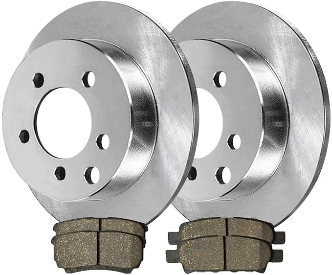 JIN & R Rear Brake Rotors Pair of 2 Driver and Passenger Side Replacement for 2006 2007 2008 2009 2010 Hummer H3 2009-2010 H3T 3.5L 3.7L 5.3L V8 4WD PR6706DSZPR