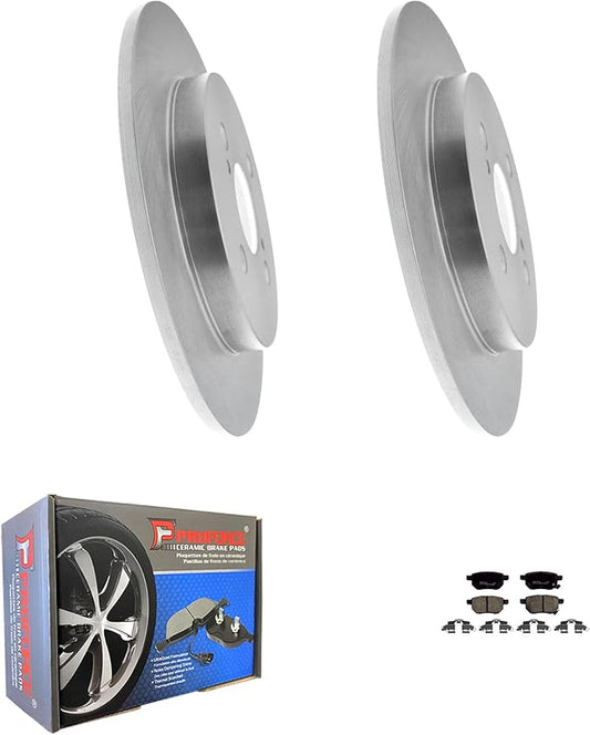 JIN & R Rear QUALITY Brake Rotors and Ceramic Pads Kit For Toyota Yaris 2012 2013 2014 2015 2016 2017 2018|980993 D1354