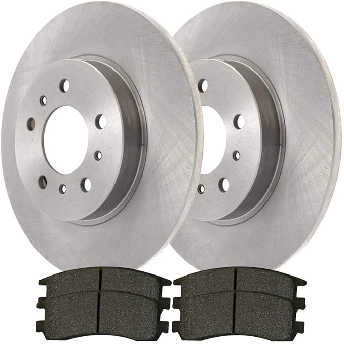 JIN & R  Rear Brake Kit Rotors and Ceramic Pads Pair of 2 Driver and Passenger Side Replacement for 2006-2007 Chevrolet Monte Carlo 2006-2010 Impala 2008-2009 Buick LaCrosse Allure FWD CBO65127698CAL