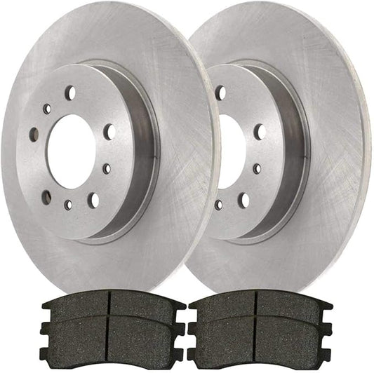JIN & R  Rear Brake Kit Rotors and Ceramic Pads Pair of 2 Driver and Passenger Side Replacement for 2006-2007 Chevrolet Monte Carlo 2006-2010 Impala 2008-2009 Buick LaCrosse Allure FWD CBO65127698CAL