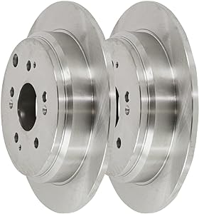 JIN & R  Rear Brake Rotors Pair of 2 Driver and Passenger Side Replacement for 2005-2010 Honda Odyssey 3.5L V6 FWD R41371PR