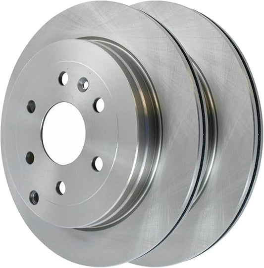 JIN & R Rear Brake Rotors Pair of 2 Driver and Passenger Side Replacement for Saturn Outlook 2009-2017 Chevrolet Traverse 2007-2016 GMC Acadia 2017 Acadia Limited 2008-2017 Buick Enclave V6 R65153PR