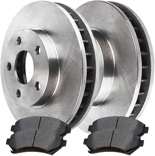 JIN & R Front Brake Kit Rotors and Ceramic Pads Pair of 2 Driver and Passenger Side Replacement for Buick Century Regal LeSabre Chevrolet Venture Oldsmobile Silhouette V6 FWD RSCD65038-65038-699-2-4