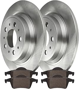 JIN & R Rear Brake Kit Rotors and Ceramic Pads Pair of 2 Driver and Passenger Side Replacement for 1999-2006 Volvo S80 2001-2007 V70 2001-2009 S60 2003-2007 XC70 2.4L 2.5L AWD FWD CBO44208795CS8