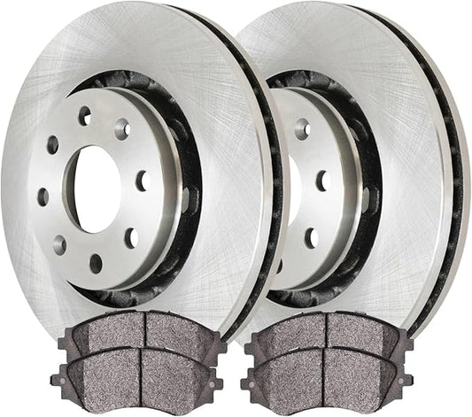 JIN & R Front Brake Kit Rotors and Ceramic Pads Pair of 2 Driver and Passenger Side Replacement for Pontiac G3 Wave5 Suzuki Swift+ Chevrolet Spark EV Aveo5 2013-2015 Spark RSCD65101-65101-797-2-4