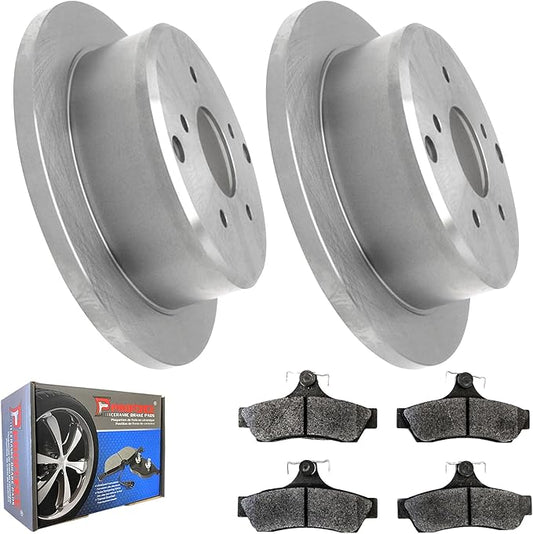 JIN & R  REAR Quality Brake Rotors And Ceramic Pads Kit for Pontiac GTO 2004 (All Trims and Engines) | P55089S & D1048