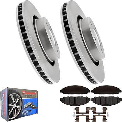 JIN & R[FRONT] Quality Brake Rotors And Ceramic Pads Kit for Ford Mustang 2020 (2.3L L4 | w/Solid Rear Rotors) | P681953S & D1791