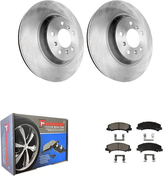 JIN & R Front Rotors  Pair Driver and Passenger Side Replacement for Chevy Impala Limited Buick Lucerne LaCrosse Allure 2006-11 Cadillac DTS FWD 12.72 Inch Diameter PR65126DSZPR