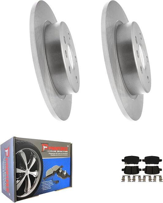 JIN & R  Rear QUALITY Brake Rotors and Ceramic Pads Kit For Chevrolet Bolt EV 2017 2018 2019 2020 2021 2022|582034 D1857