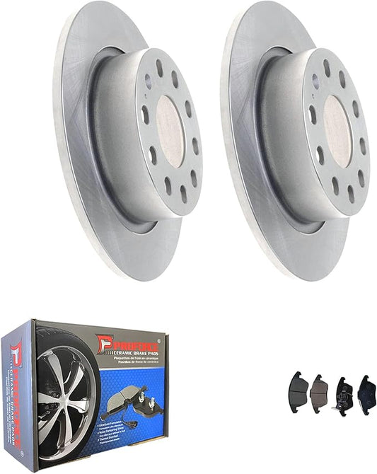 JIN & R Rear QUALITY Brake Rotors and Ceramic Pads Kit For Audi A3 2009 2010 2011 2012 2013|Rotor Dia 253 mm|34470 D1107