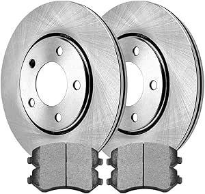 JIN & R  Front Brake Kit Rotors and Ceramic Pads Pair of 2 Driver and Passenger Side Replacement for Dodge Grand Caravan 2001-2003 Chrysler Voyager 2003-2007 Town & Country 3.8L AWD FWD SCD856-R63004 #53002(ok)