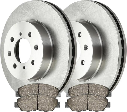 JIN & R Front Brake Kit Rotors and Ceramic Pads Pair of 2 Driver and Passenger Side Replacement for 1996-2005 Honda Civic 2010-2014 Insight 1997-2005 Acura EL 1.3L 1.7L FWD RSCD4297-4297-465A-2-4