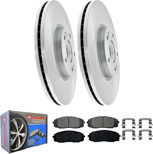 JIN & R FRONT Quality Brake Rotors And Ceramic Pads Kit for Kia Sedona 2015 2016 2017 2018 (All Trims and Engines) | P982097S & D1814