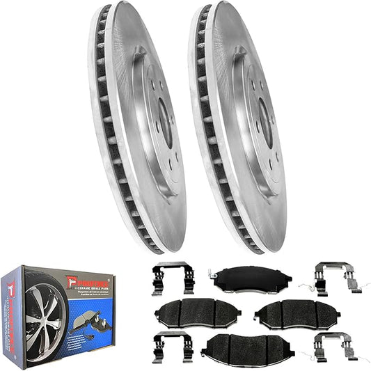 JIN & R FRONT Quality Brake Rotors And Ceramic Pads Kit for Nissan Pathfinder 2008 2009 2010 2011 2012 (5.6L V8 | Rotor Dia 320mm) | P31504S & D888