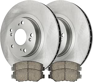 JIN & R  Front Brake Kit Rotors and Ceramic Pads Pair of 2 Driver and FWD RSCD41349914 Passenger Side Replacement for 2005-2006 Honda CR-V 2012-2015 Civic 2013-2015 Acura ILX 2.4L 4WD(ok)