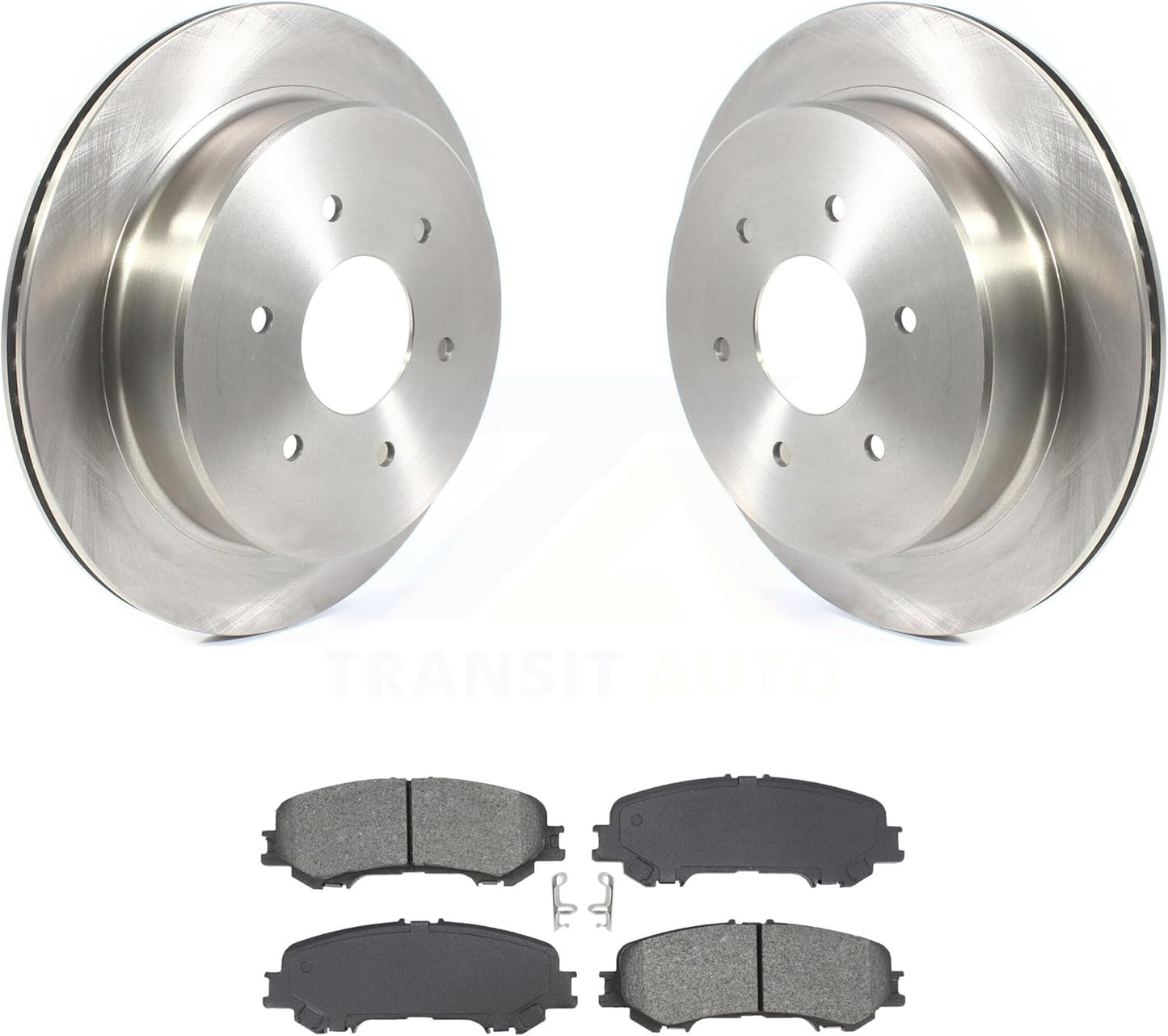 JIN & R Auto Rear Disc Brake Rotors And Semi-Metallic Pads Kit Replacement For 2017-2023 Nissan TITAN K8S-104034